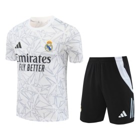 Günstige Fußballtrikots Real Madrid Pre-Match Kinder 2024-25 Weiße Kurzarm
